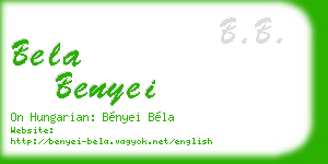 bela benyei business card