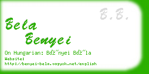 bela benyei business card